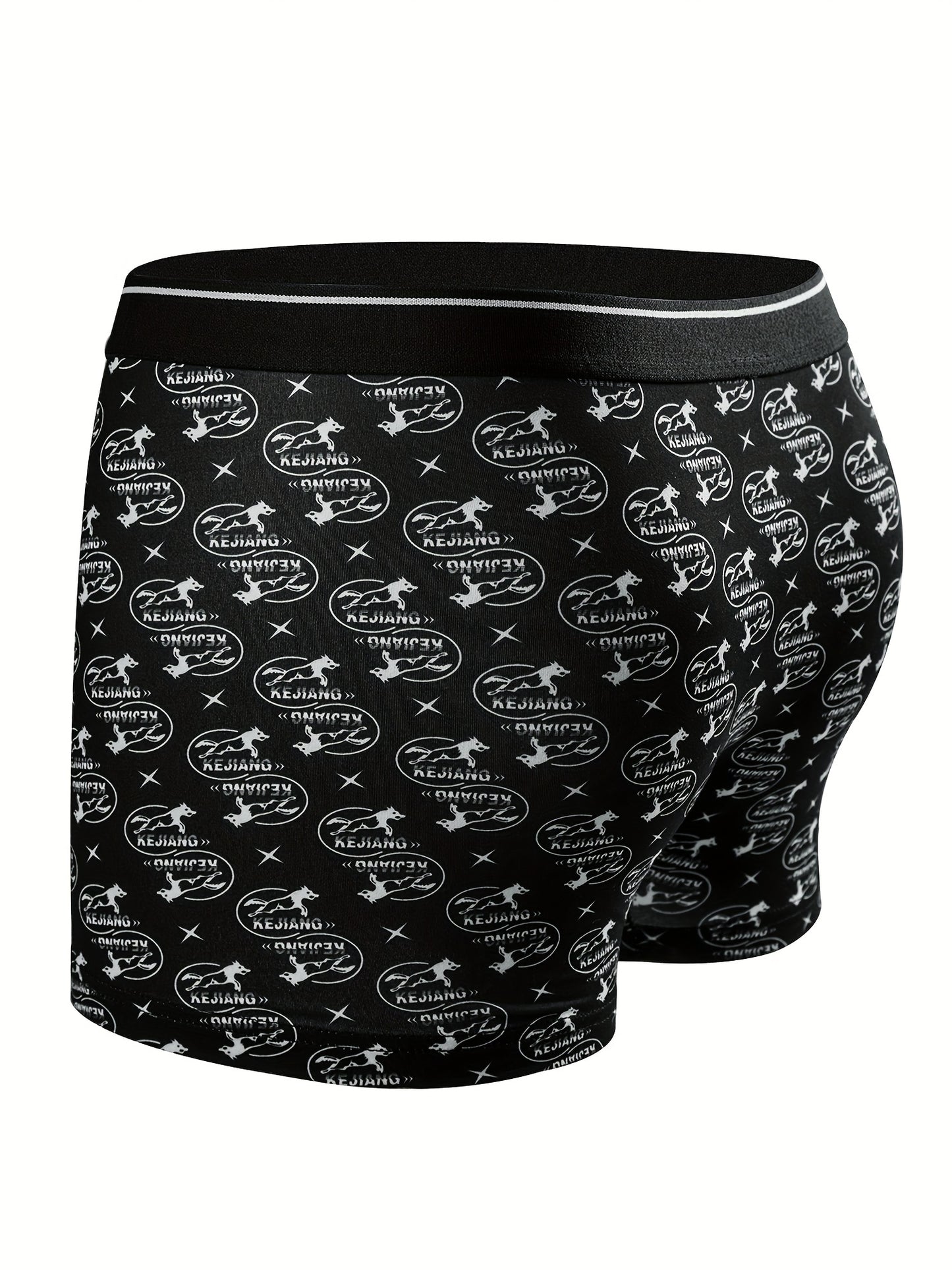 6 printed men's underwear with elastic waistband, soft and comfortable for everyday wear