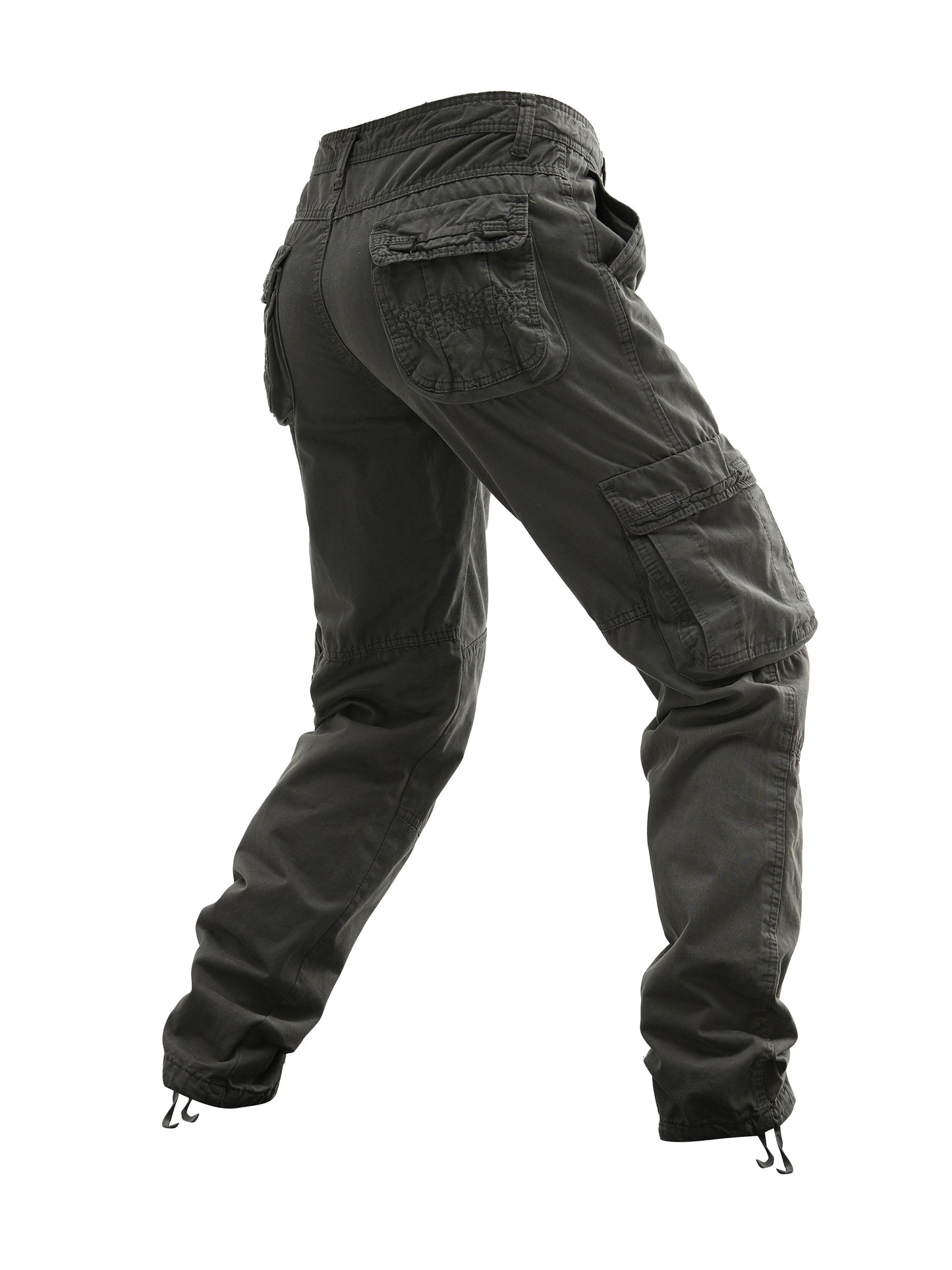 Male Cotton Cargo Pants with Multiple Pockets, Streetwear Style for Spring/Autumn