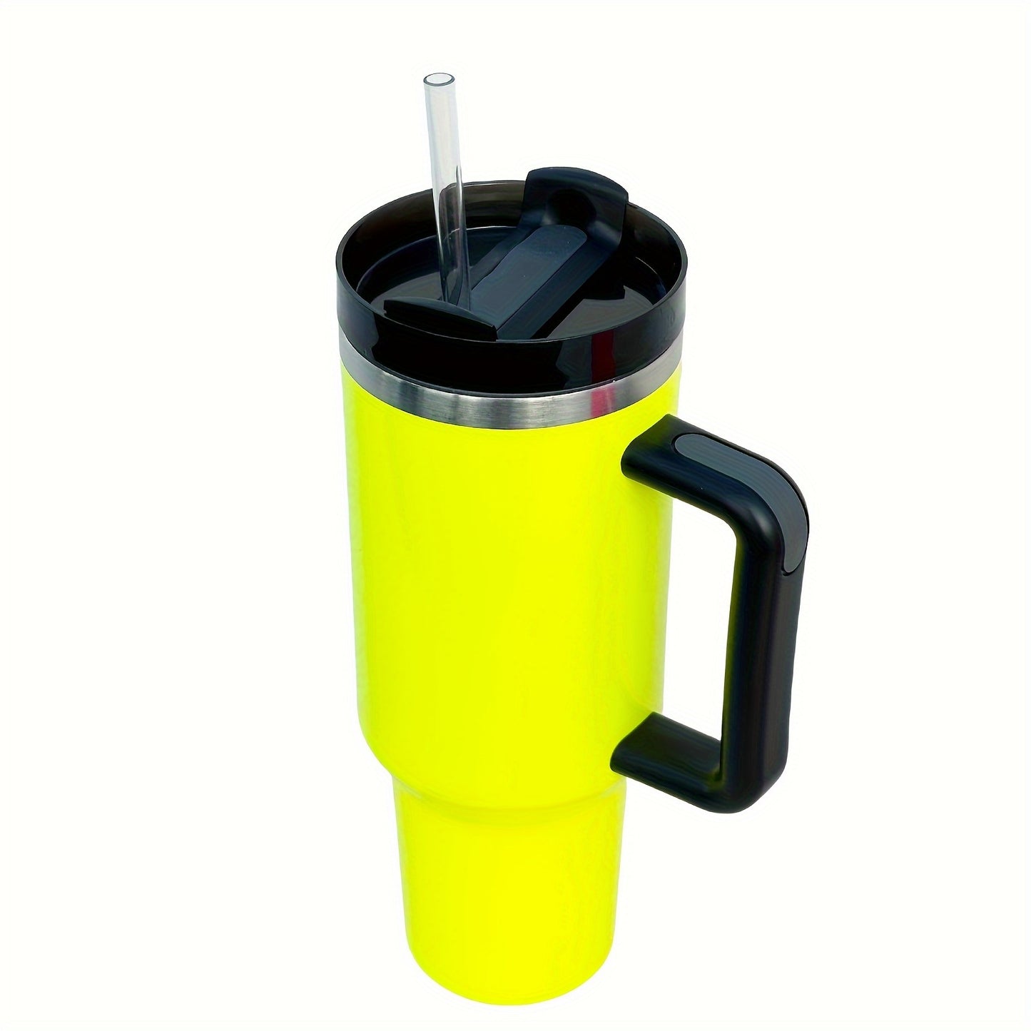 Neon 40oz Insulated Tumbler - Stainless Steel, Lid & Handle, Straw-Friendly, Ideal for Travel, Home, Office - Vibrant Summer Drinkware, Great Gift.