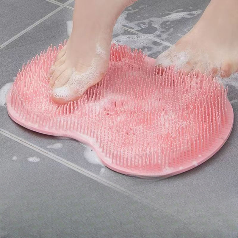 Blue Silicone Foot and Back Scrubber Mat Set - Versatile Exfoliating Bath Massage Pad for Deep Cleanse and Relaxation, Perfect Family Gift for Spa Enthusiasts