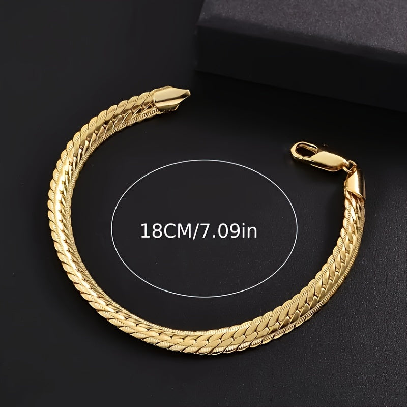 Gold-plated 5mm copper bracelet for hip hop fashion.