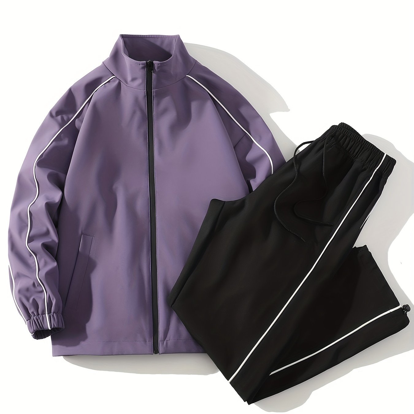 Men's Casual 2-Piece Outfit: Zip Jacket & Drawstring Pants