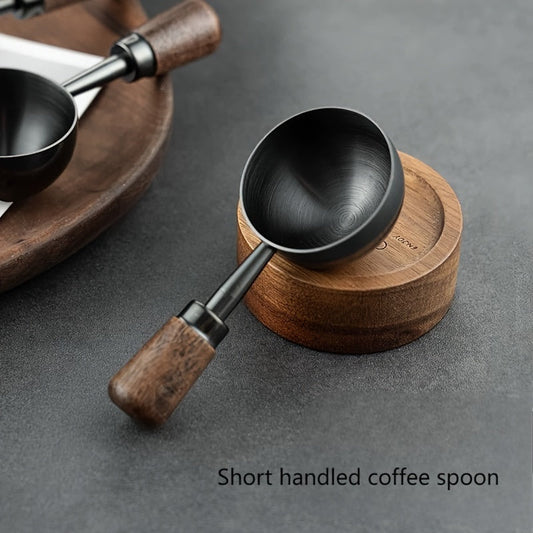 Charming 30ml Coffee Measuring Spoon Set with Walnut Handle, Inspired by Vintage Design - Crafted from Long-Lasting Stainless Steel, Resistant to Rust, a Must-Have for Accurate Coffee & Tea Blending, Great for Gifting on Holidays