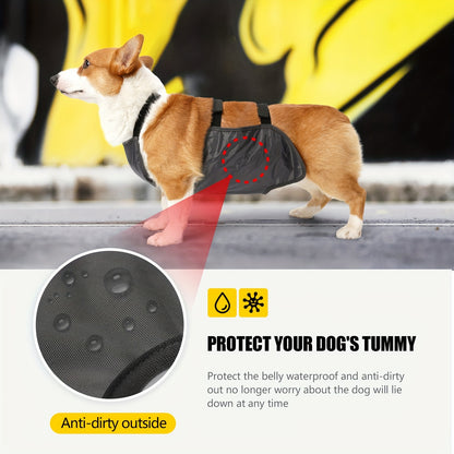 Waterproof and dirt-proof vest for medium to large breed dogs with breathable heat sink and comfortable design.