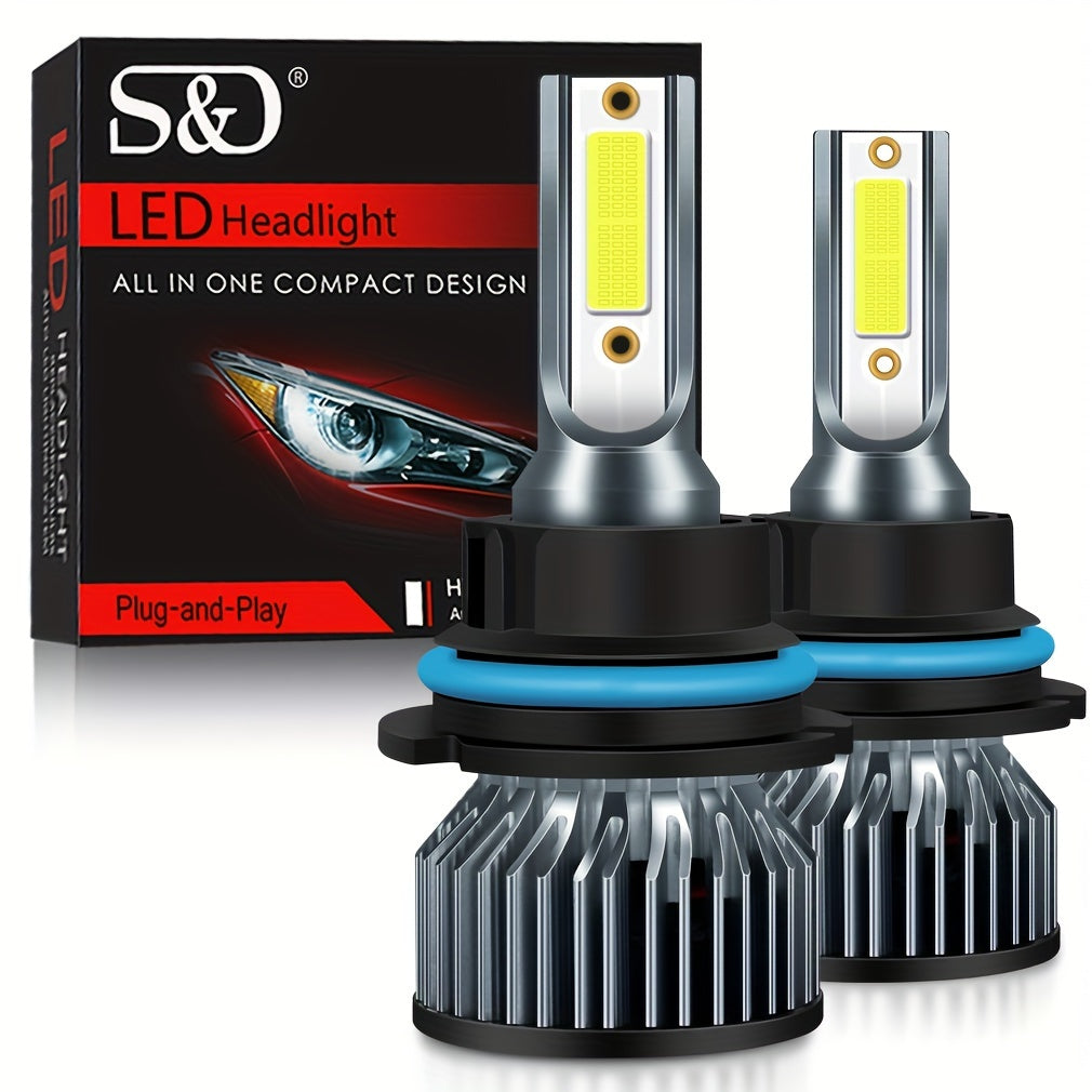 S&D 2pcs LED auto lamps with Canbus technology, 20000LM brightness and super bright COB chips in various sizes