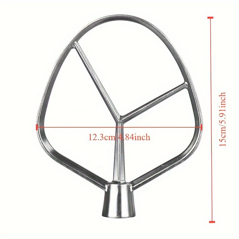 Our stainless steel flat beater attachment is perfect for stand mixers, featuring a tilt-head paddle design. It is ideal for baking, pastry making, pasta dough mixing, liquid blending, and is safe for food contact. Plus, it is dishwasher safe for easy