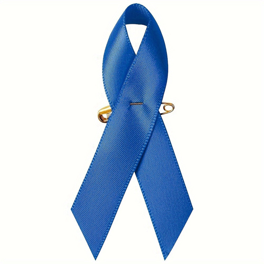 Blue Awareness Ribbon Pins in Minimalist Style - Set of 100, Made of Sturdy Material, Ideal for Charity Events and Social Causes to Show Support and Care