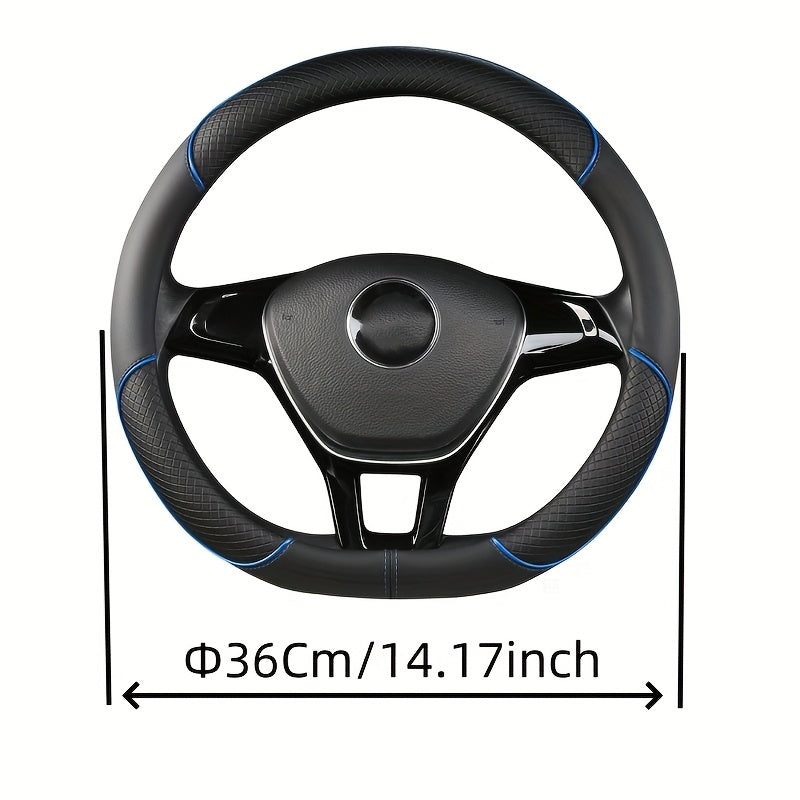 XUANHUANG PVC Steering Wheel Cover - Black & Red Design for Enhanced Driving Comfort.