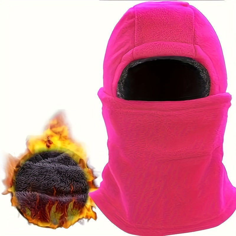 Stylish 3-in-1 Winter Balaclava - Windproof, Cozy Fleece Face Mask with Ear Covers for Outdoor Fun | Convenient Drawstring Closure, Great for Cycling & Chilly Days | Perfect Christmas Present for Wife or Friends