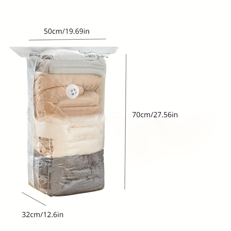 Vacuum Storage Bags for Clothing and Quilts - Space-Saving Design, No Pump Required, Simple Seal, Rectangular Shape