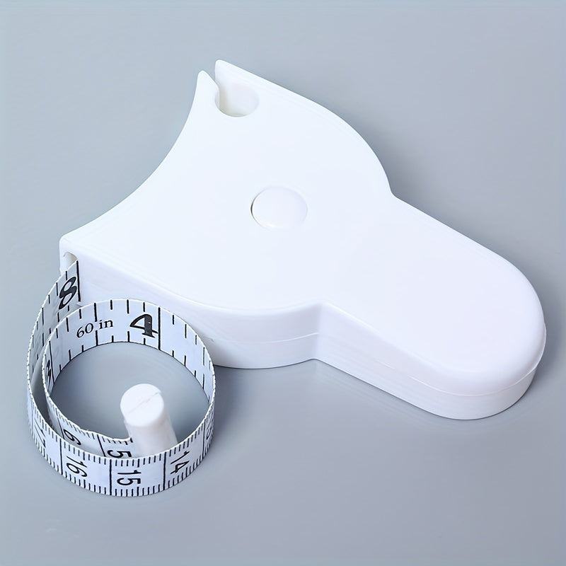 Y-Shaped Health Ruler with Automatic Precision Tape for Various Body Measurements and Sewing, PVC Blade, Positive Lock, White/Black