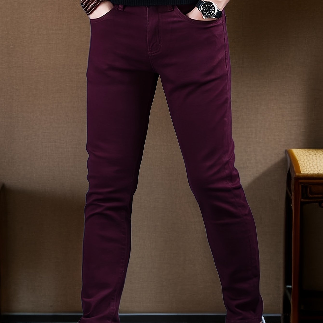 Men's Casual Skinny Fit Jeans, a versatile classic denim pant for all seasons.