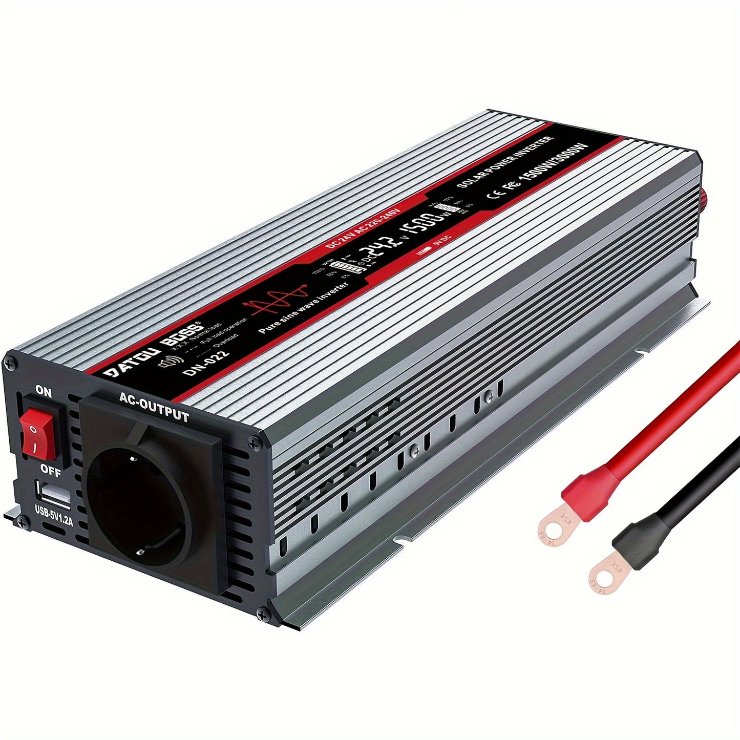 DATOUBOSS 1500W/3000W Пиковый чистый синусоидальный инвертор для питания для выездов на природу и кемпинга.