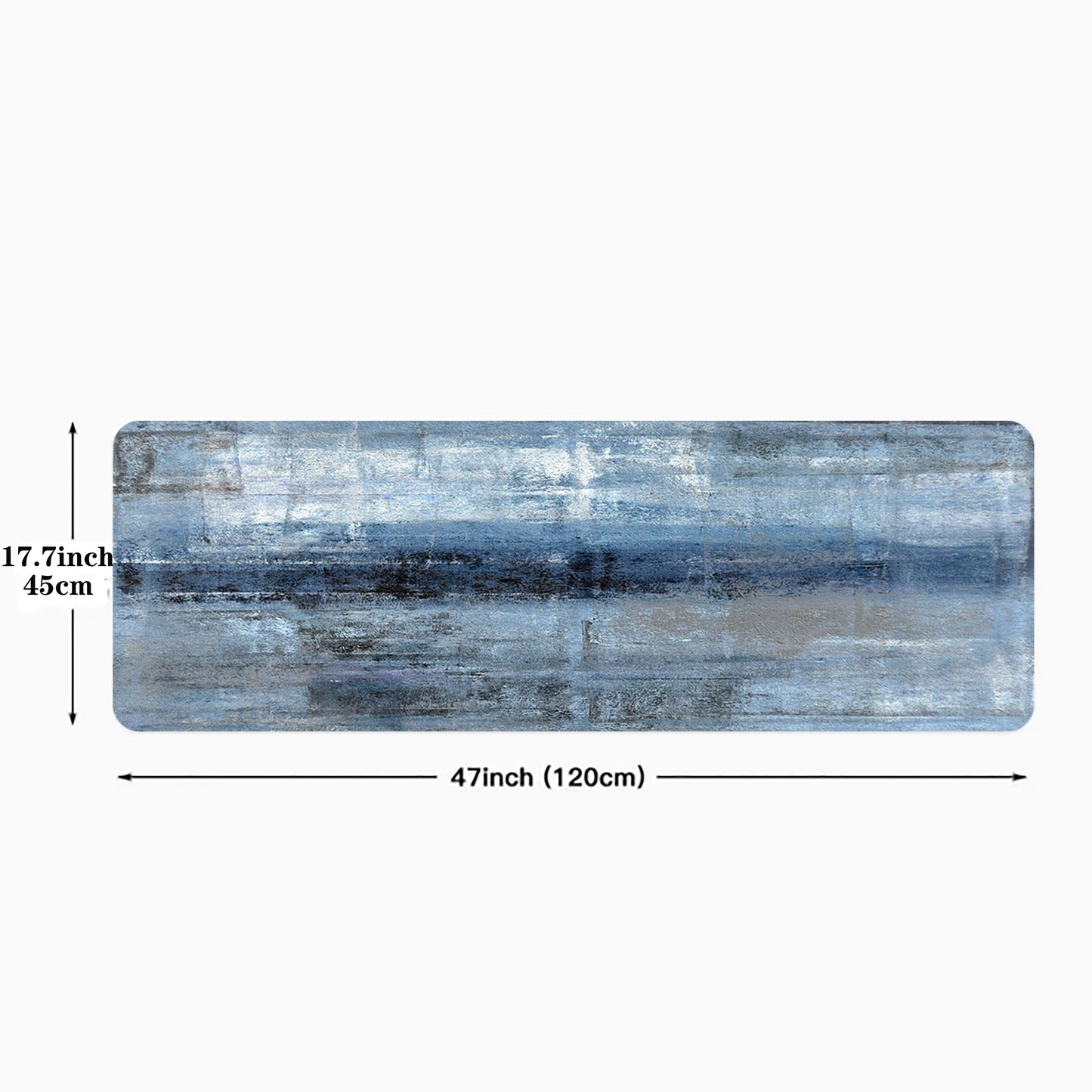 Denim Blue Tie-Dye Kitchen Mat - 100% Polyester, Hand Wash Only - Stylish and Durable Floor Mat for Modern Kitchens and Kitchen Rugs - 1 Piece