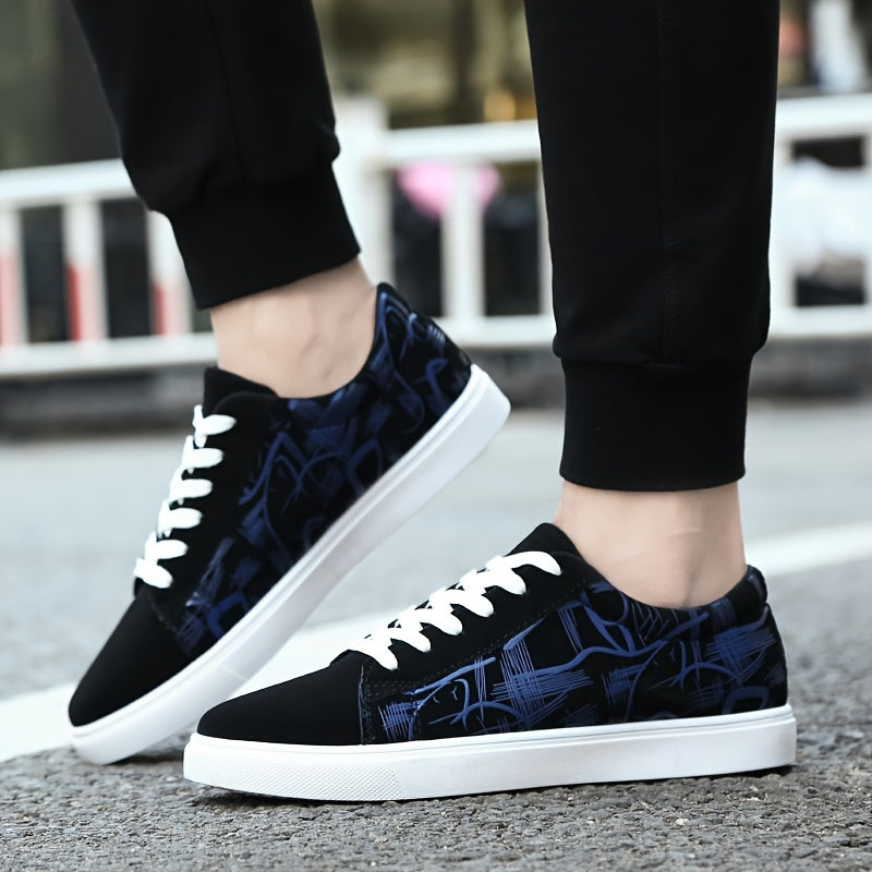 Men's fashion canvas sneakers, low-top lace-up skateboard shoes that are comfortable, lightweight, breathable, and durable for all seasons.