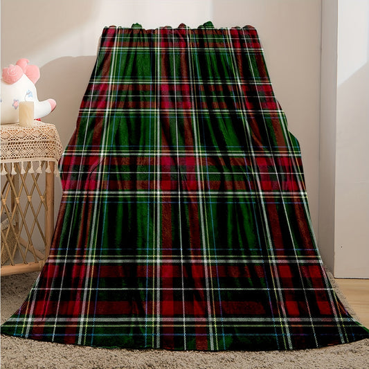 Soft and Cozy Flannel Plaid Throw Blanket - Perfect for Every Season, Gentle on Skin, Stain-Resistant, Ideal for Couch or Bed, Great for Christmas, Easy to Clean in Machine, Stylish French Design, 200-250gsm Weight