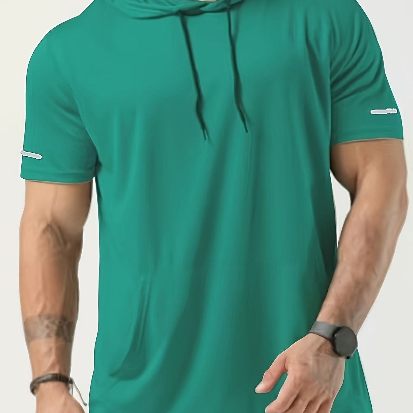 518 Plus-size Men's Quick-drying Hooded Sports T-shirt