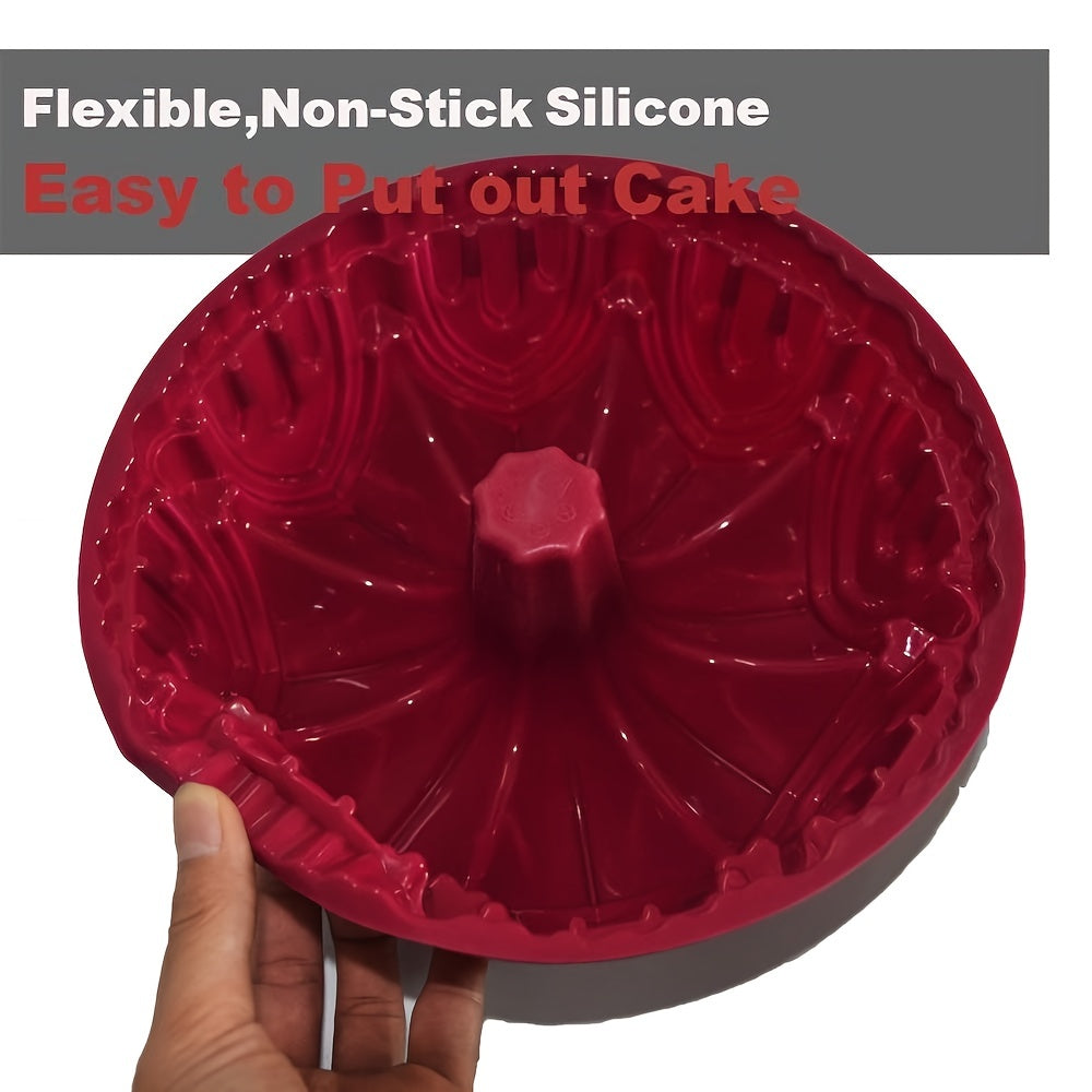 Silicone Castle Crown Cake Mold - Ideal for Baking Large Cakes and Desserts at Home