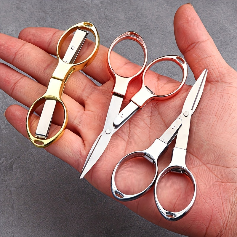 Stainless Steel Folding Scissors: Compact, Versatile, and Portable for Travel and Daily Use.