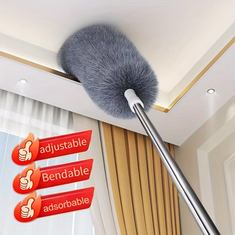 The FlexiClean Retractable Microfiber Duster is perfect for dusting in the living room, bedroom, and kitchen. Its adjustable and bendable head makes it easy to clean high ceilings and furniture without needing electricity.