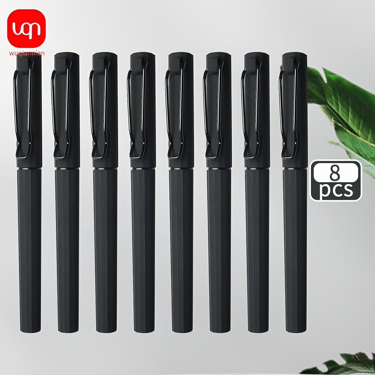 4/8pcs Wuqiannian Gel Ink Rollerball Pens, 0.7mm Medium Point, Quick Drying, Ergonomic Design with U-Shaped Clip, Black Ink for Office & School Use.