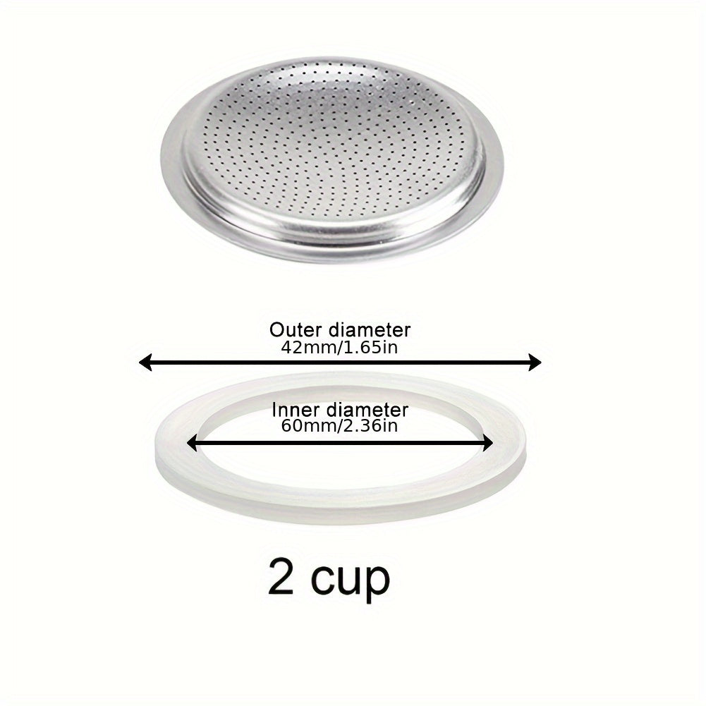 Replace your Moka Pot and Espresso Maker's sealing gasket and coffee filter mesh with 1pc URTUE Silicone Replacement Parts, essential accessories for a perfect brew.