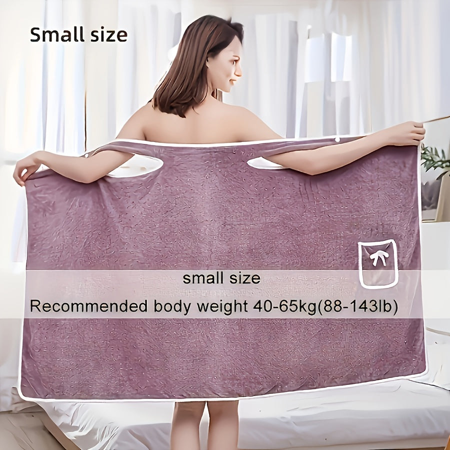 1 piece Coral Velvet Wearable Bath Towel Skirt for Women - Quick-drying, super absorbent, hair-free, bowknot design, unscented - Comfortable, 100% polyester, alcohol-free.