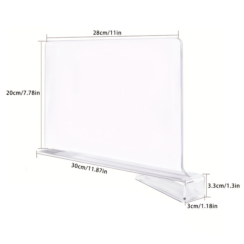 Clear Plastic Bag Storage Dividers in sets of 2, 4, 6, 8, and 12. These detachable cupboard shelves come with nonslip feet, perfect for organizing books and other items in your closet, bathroom, or office. Ideal for L-shaped storage shelves, this