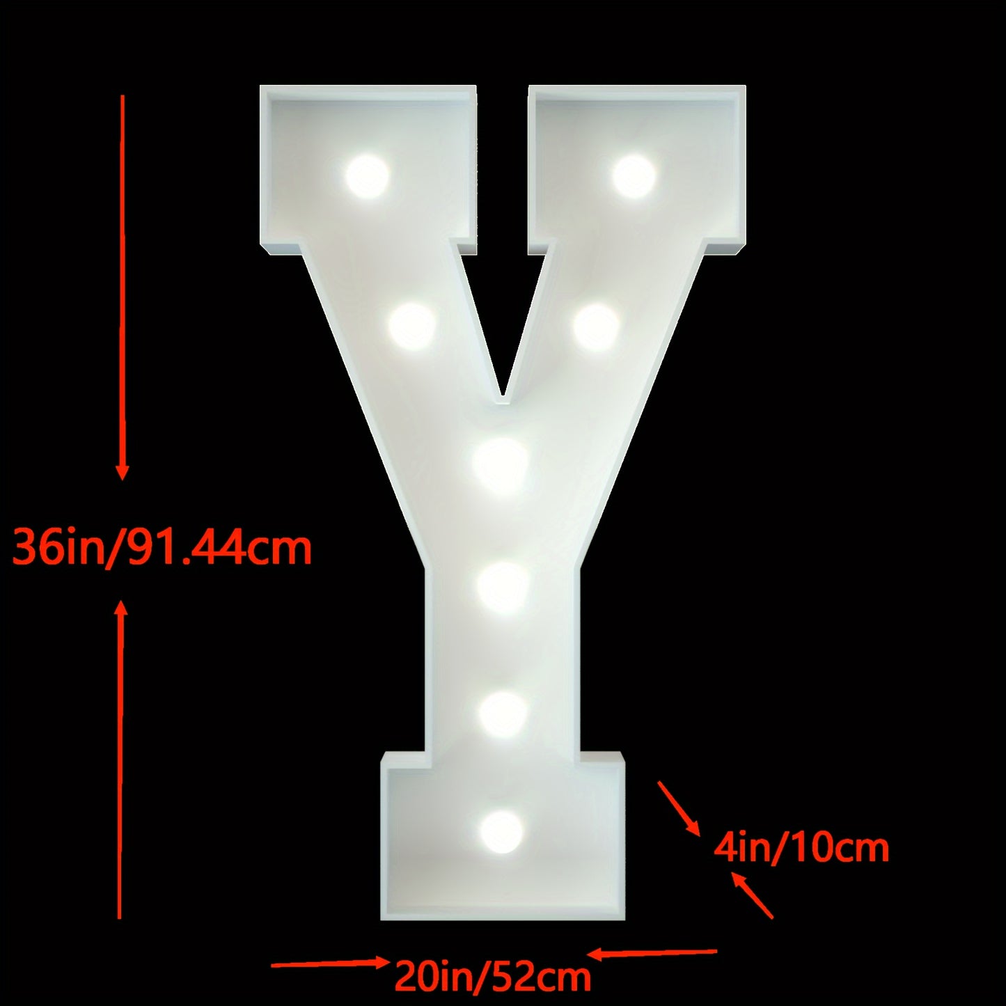 91.44cm Marquee Light Up Letters A-Z for Party, Wedding, and Birthday Decor