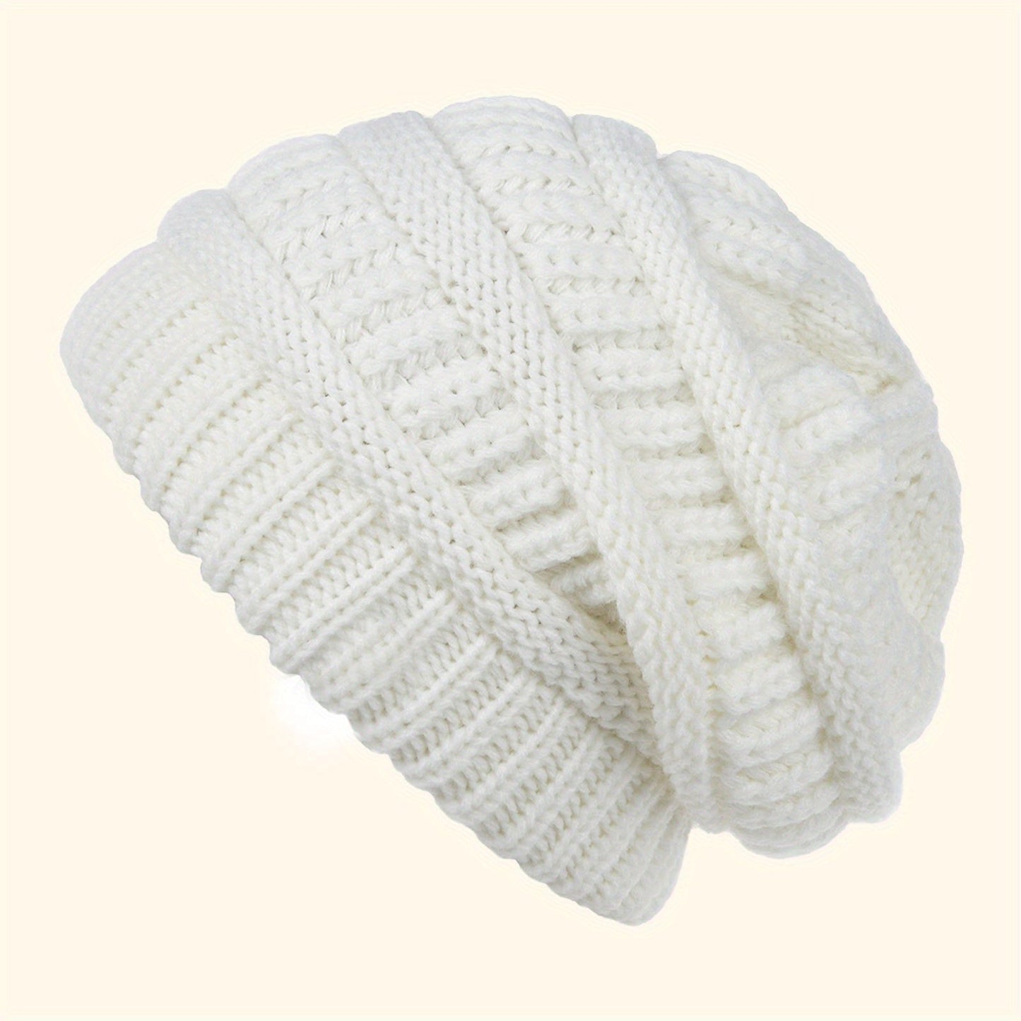 Soft slouchy knit winter beanie suitable for women and men, perfect for winter holidays.