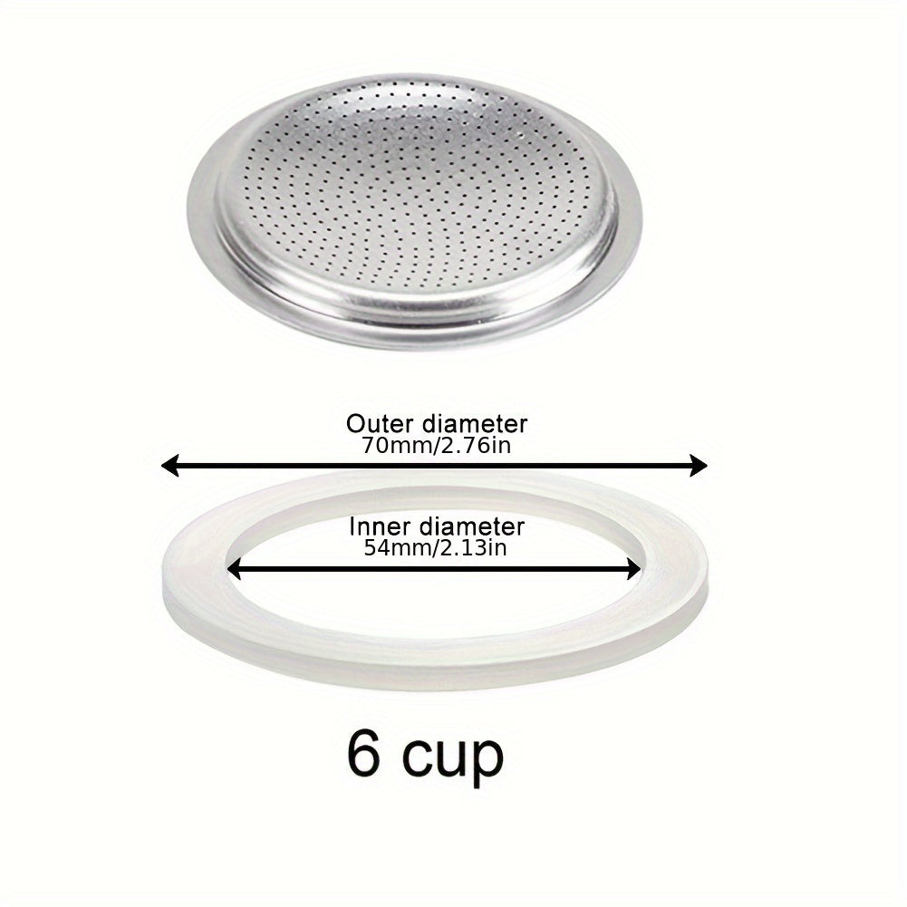 Replace your Moka Pot and Espresso Maker's sealing gasket and coffee filter mesh with 1pc URTUE Silicone Replacement Parts, essential accessories for a perfect brew.