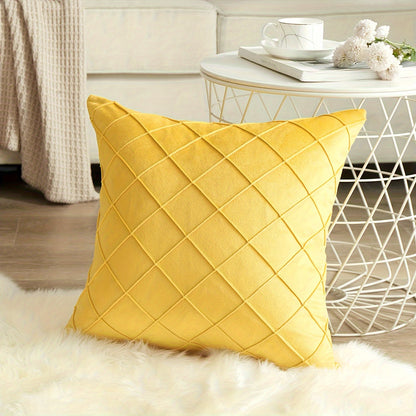 Modern Argyle Throw Pillow Case made of polyester velvet for soft, comfortable home, office, living room, and sofa décor (Pillow core not included).