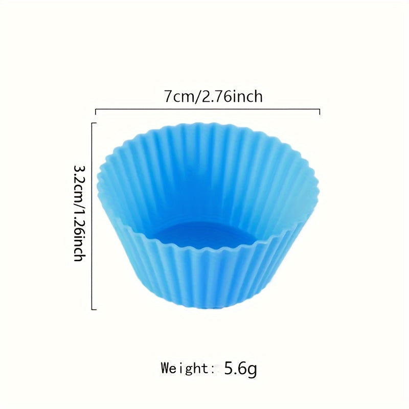 Silicone Cake Cups Set - Includes 6 Pieces of 12pcs High Temperature Resistant Pudding Muffin Cups for Home Baking - Ideal for Small Cakes, Egg Tarts, and Round Hair Cakes