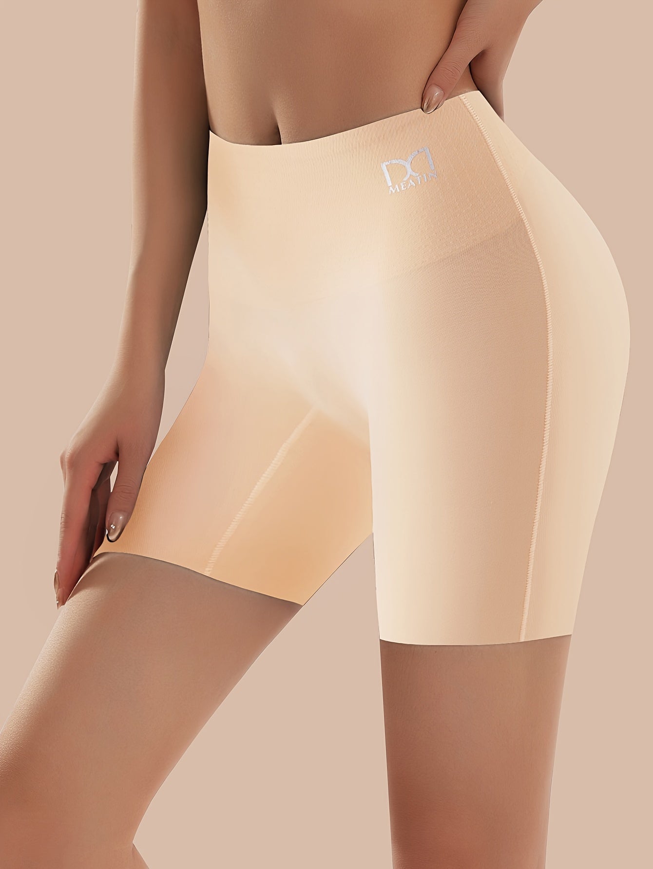 Women's safety panties with high-waist, tummy-tightening, hip-lifting, anti-glare, riding sports boxer shorts.