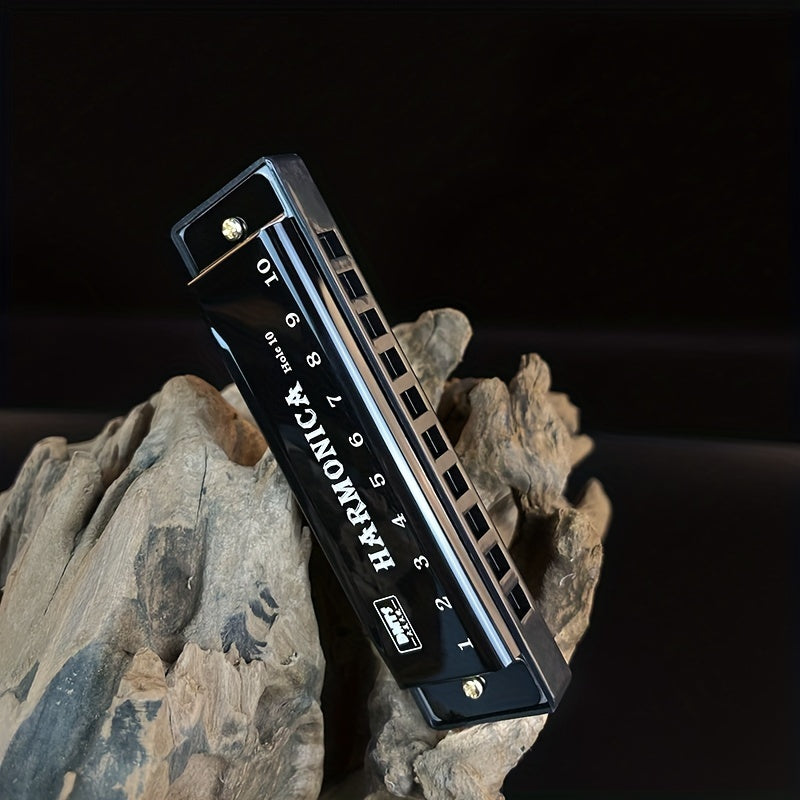 Beginner harmonica with copper core resin and 10 holes, perfect gift for teaching and playing.