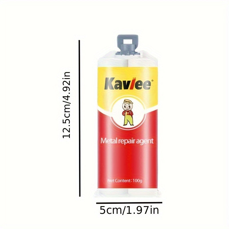 KAVLEE 100g Magic Repair Glue - Strong AB Metal Bonding, Heat and Cold Resistant, Quick Application with User-Friendly Packaging and Cold Weld Technology.