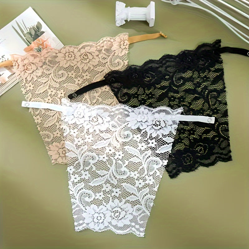 3 Elegant Floral Lace Anti-Glare Bra Pads for Women - Stylish and Comfortable, Machine Washable