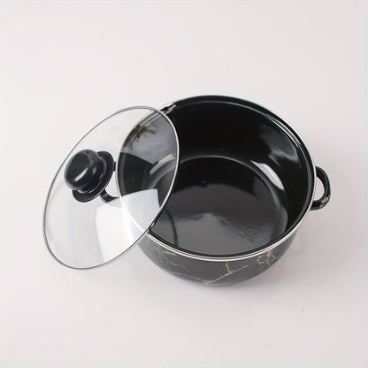 Upgrade your kitchen with this set of 5 premium enamel cookware pieces. These pots and pans are thick, durable, and easy to clean, making them perfect for cooking soups, stews, and more. They are compatible with gas, induction, and open flame stoves