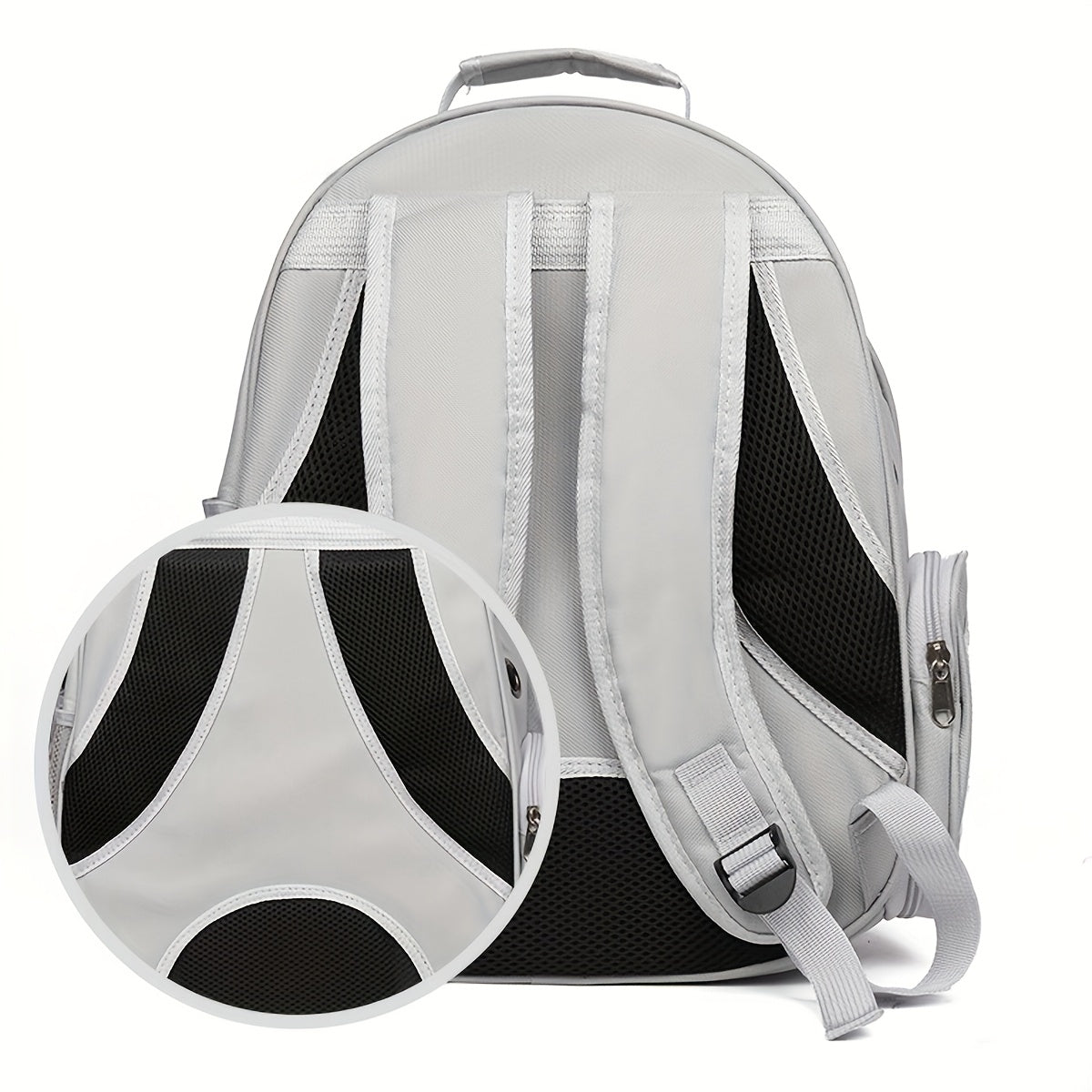 See-through PVC cat carrier backpack with breathable space capsule design and zipper closure for comfort and portability.