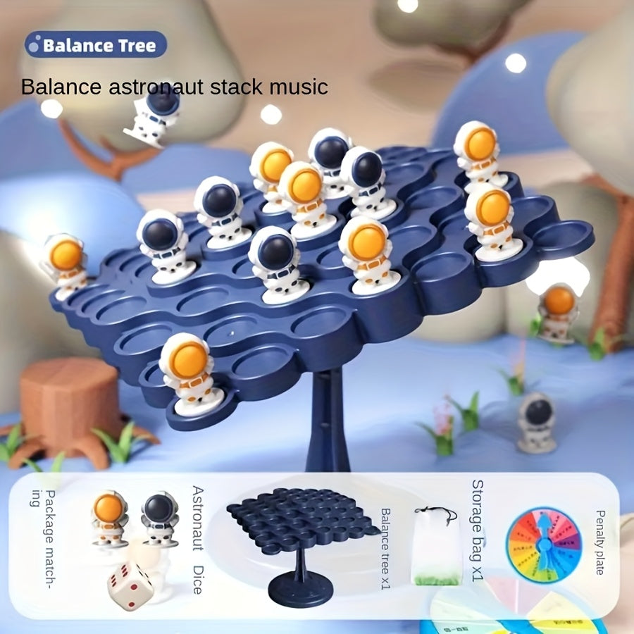 Standard Edition Astronaut Balance Tree Board Game made of ABS material for 2 players, promotes reflexes and critical thinking skills for family gatherings.