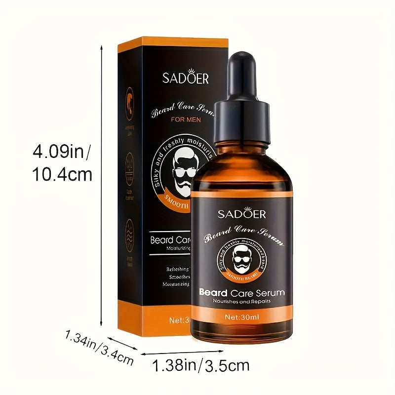 SADÖER Men's Premium Beard Grooming Kit with Growth Serum & Gentle Brush - Perfect Gift for Dad, Boyfriend, Birthday