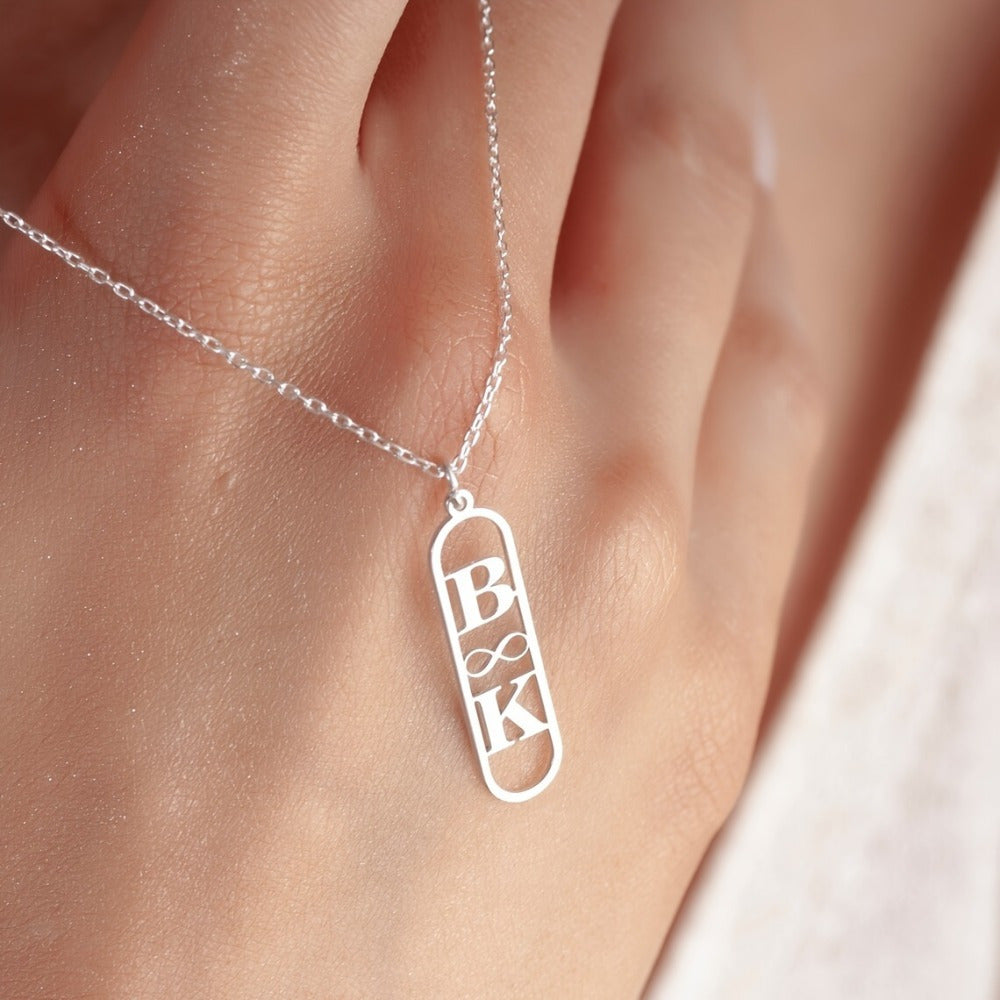 Personalized Stainless Steel Initial Charm Pendant - Customized Name Necklace, Timeless Symbol of Love, Great Gift for Valentine's Day and Beyond, Eternal Love, Valentine's Day Special