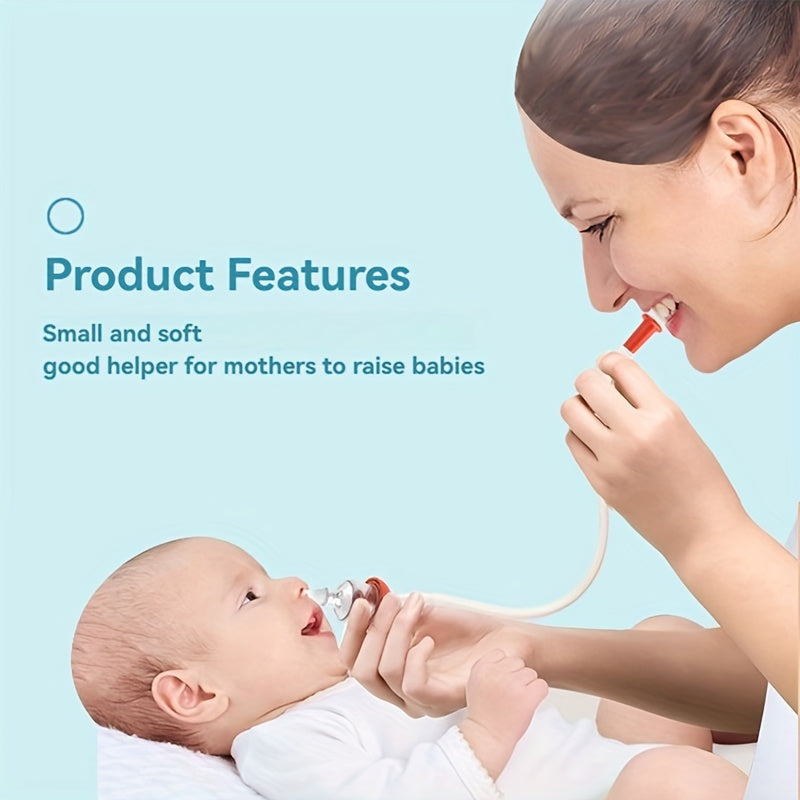 Gentle Mushroom-Shaped Silicone Nasal Aspirator for Kids - Perfect Nose Cleaner for Children, Great Holiday Gift in White/Red, Oral Suction, Ideal Size