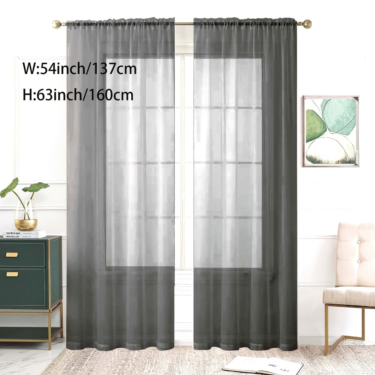 Add a touch of elegance to your kitchen, bedroom, or living room with this single panel sheer curtain. Perfect for letting in natural light while still providing privacy. Features a rod pocket design for easy hanging. Enhance your home decor with this