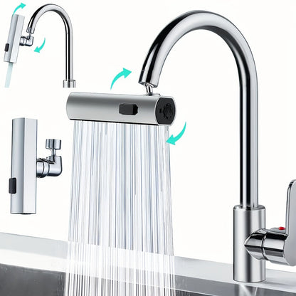 This product is a versatile 3-way water outlet faucet adapter made of durable ABS material. It is easy to install and does not require any electricity. Perfect for use in the bathroom as a sink accessory, this multi-functional dispenser offers