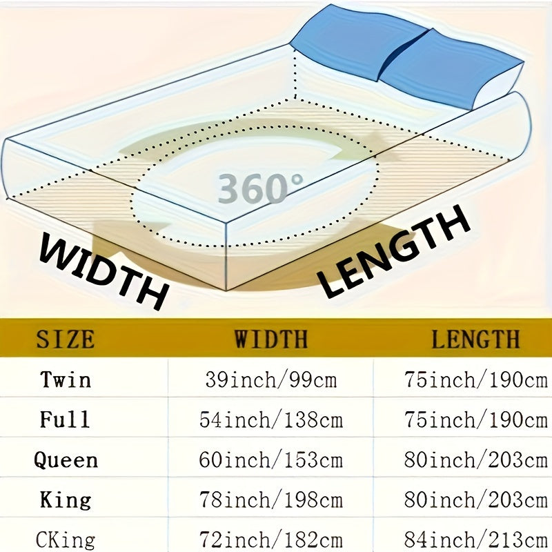 Waterproof mattress cover made of layers, providing soft cushioning to double bed mattresses. This bedspread offers protection against diaper leaks and stains in the household. It is thin, non-slip, and dust-proof, making it ideal for student dormitories.