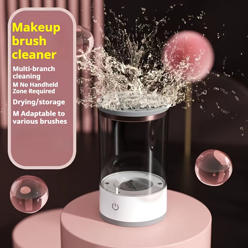 USB-powered makeup brush cleaner for returning to school; no batteries required, odorless, essential beauty tool accessory.