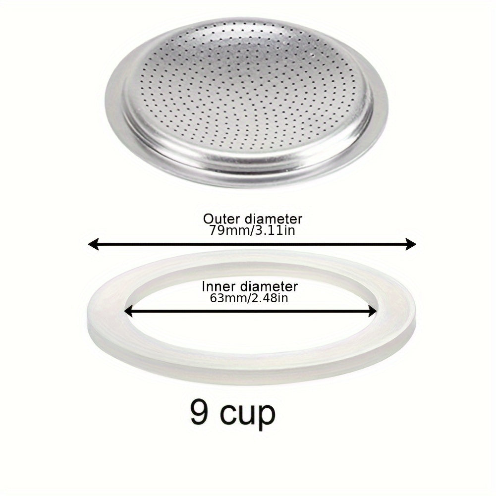 Replace your Moka Pot and Espresso Maker's sealing gasket and coffee filter mesh with 1pc URTUE Silicone Replacement Parts, essential accessories for a perfect brew.