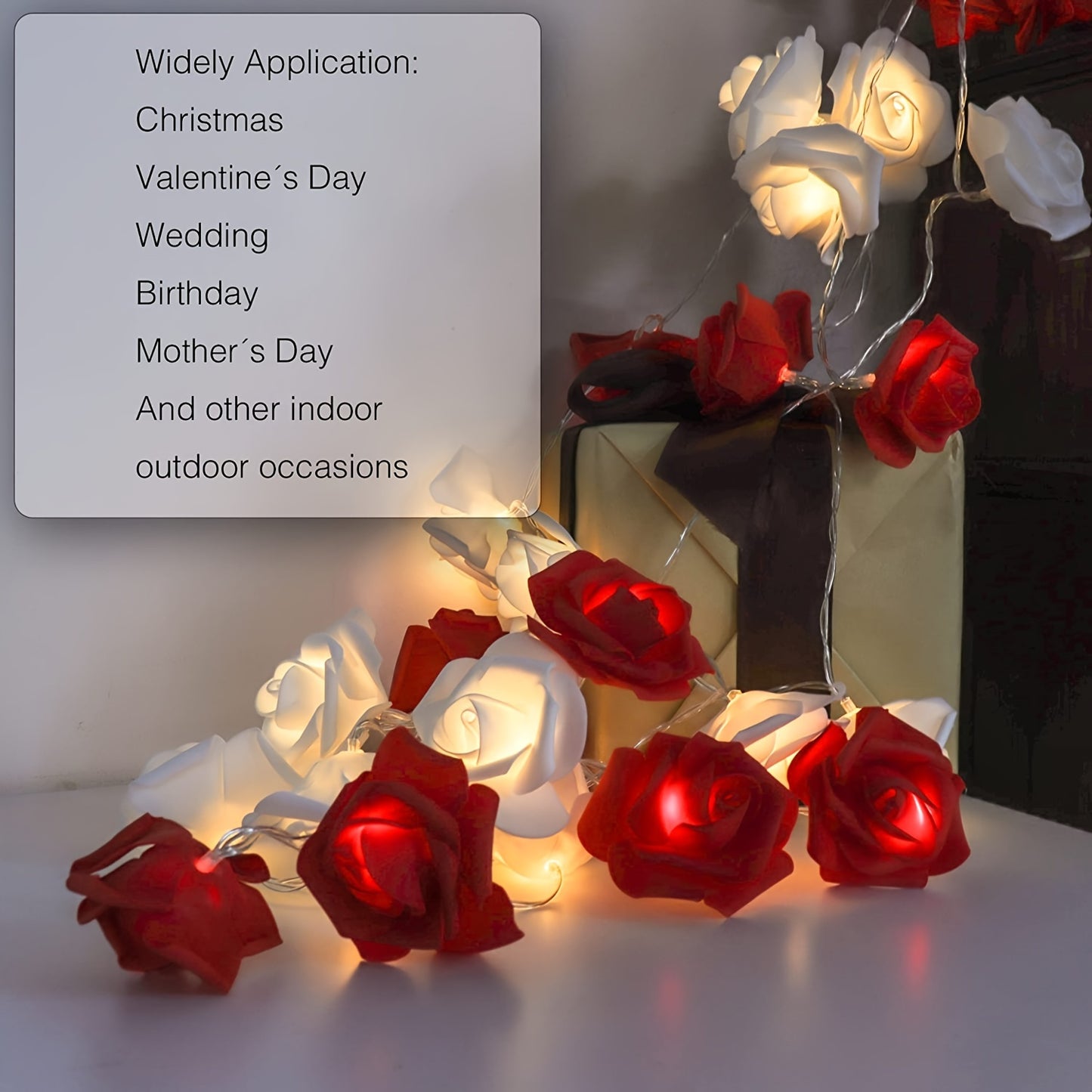 Rose Fairy Lights: Romantic, Battery-Powered for Valentine's Day, Birthdays, Couples & Special Occasions