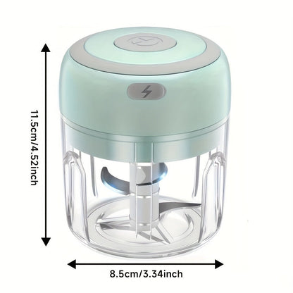 USB Rechargeable Mini Food Processor with Powerful Blender, Easy-Clean Design for Kitchen Use - Portable Electric Garlic & Vegetable Chopper